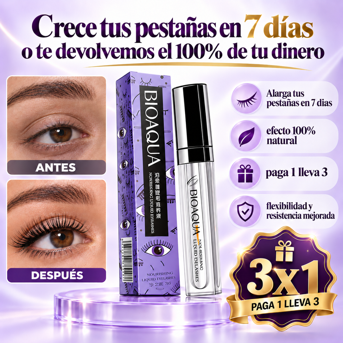 Oferta Especial 3x1: Serum Alargador De Pestañas